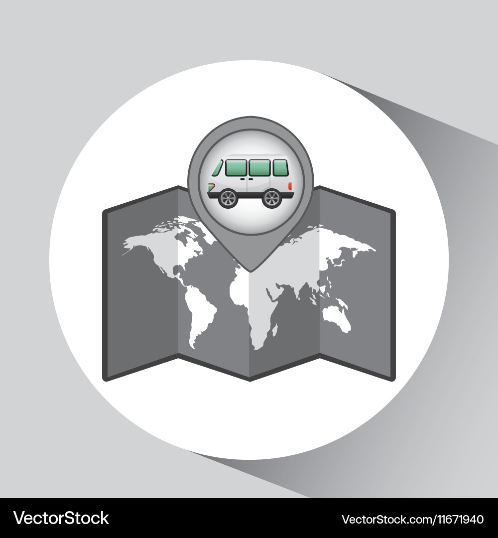 Wagon car icon map pointer design vector image