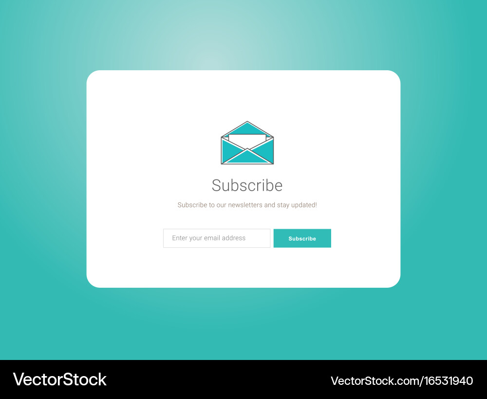 Web subscribe ui interface design Vector Image