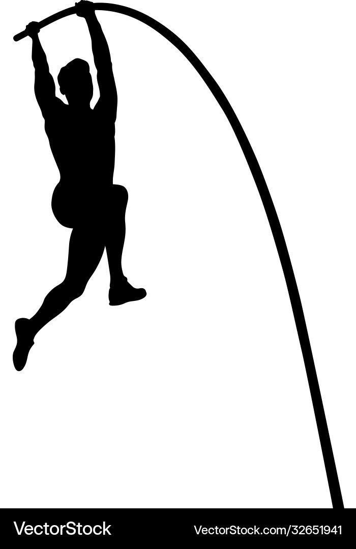 Athlete Vaulting in Track and Field Vector Image