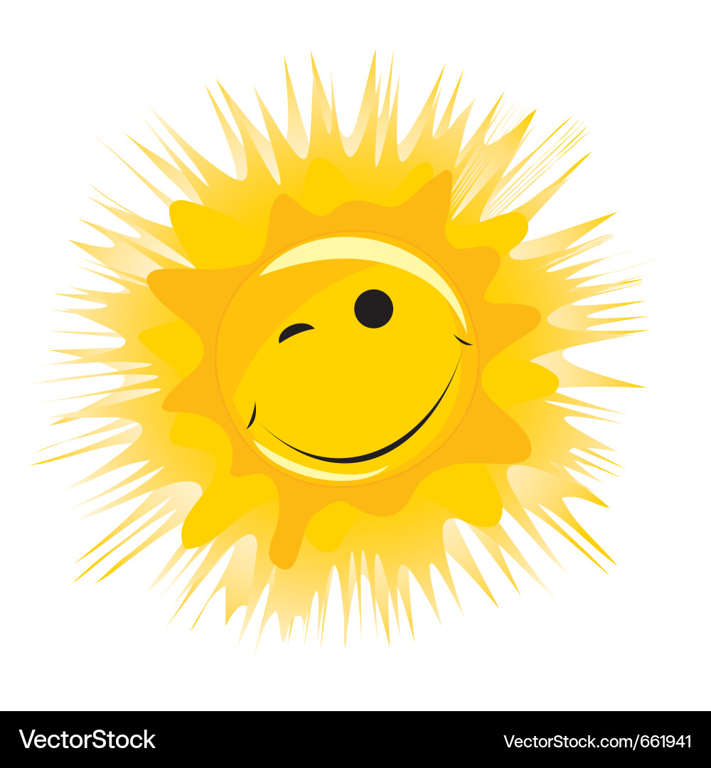 Cheerful Smiling Sun vector image