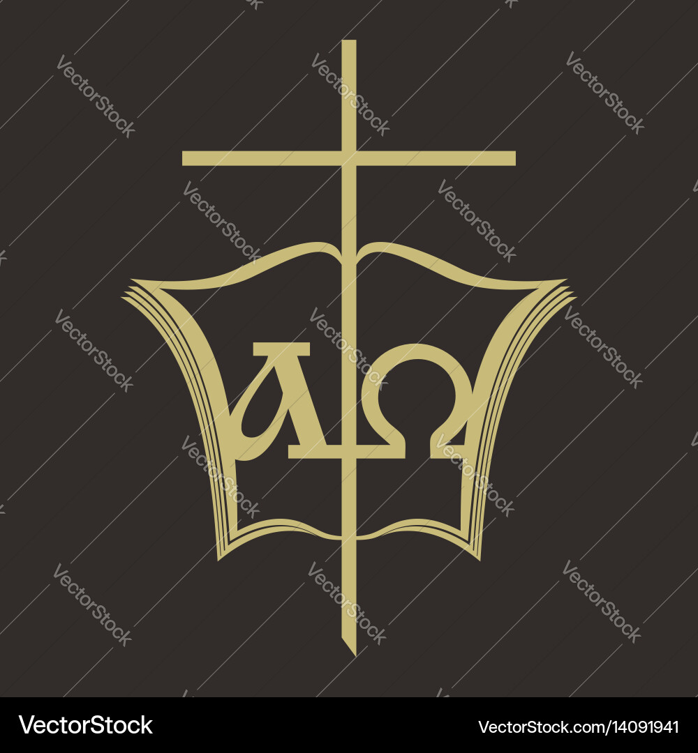 Christian Symbols and Scripture Vector Image