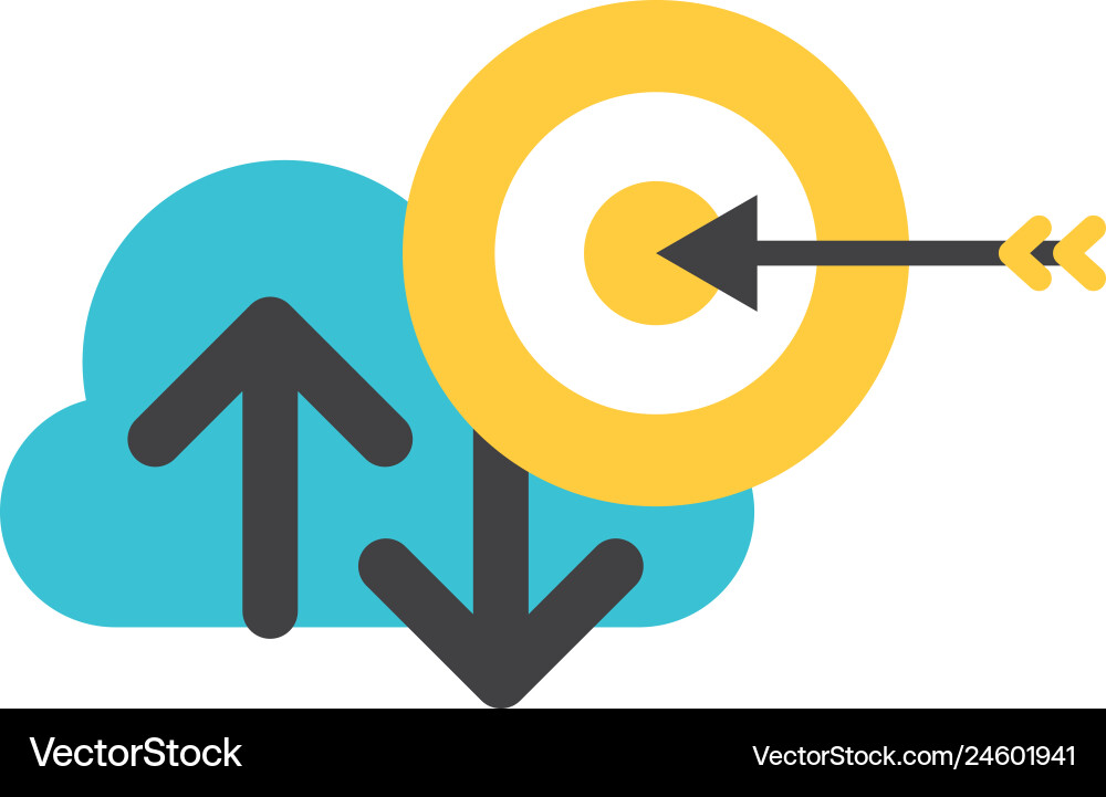 Cloud computing target data security Cloud computing target data security vector image