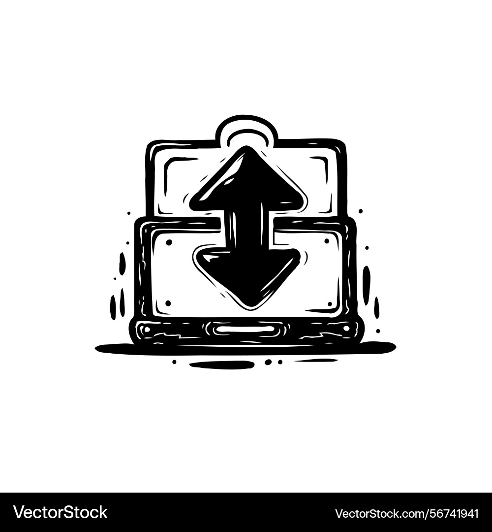 Conceptual depiction of data transfer upload Conceptual depiction of data transfer upload vector image