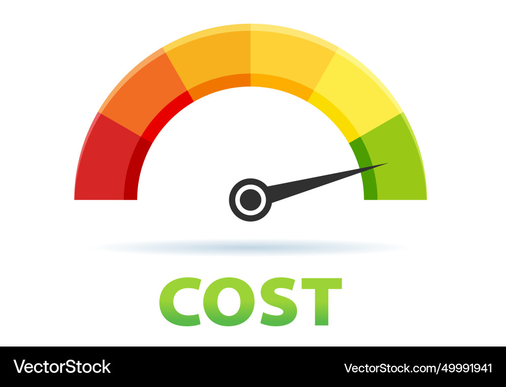 Cost reduction level meter measuring scale Vector Image