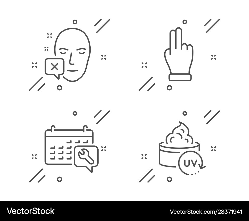Face declined spanner and click hand icons set Face declined spanner and click hand icons set Vector Image