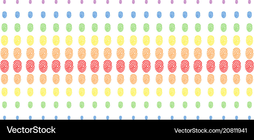 Fingerprint shape halftone spectral array Vector Image