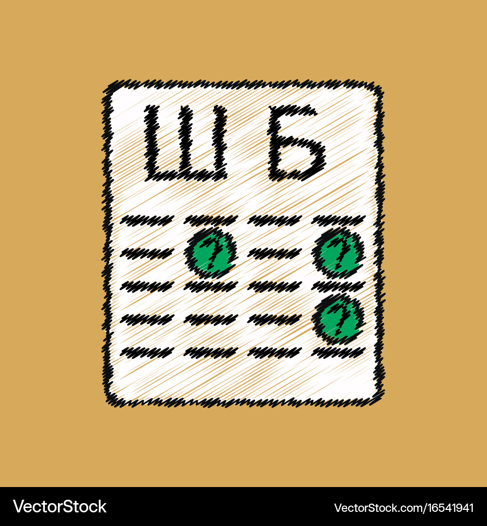 Flat shading style icon eye test with check mark vector image