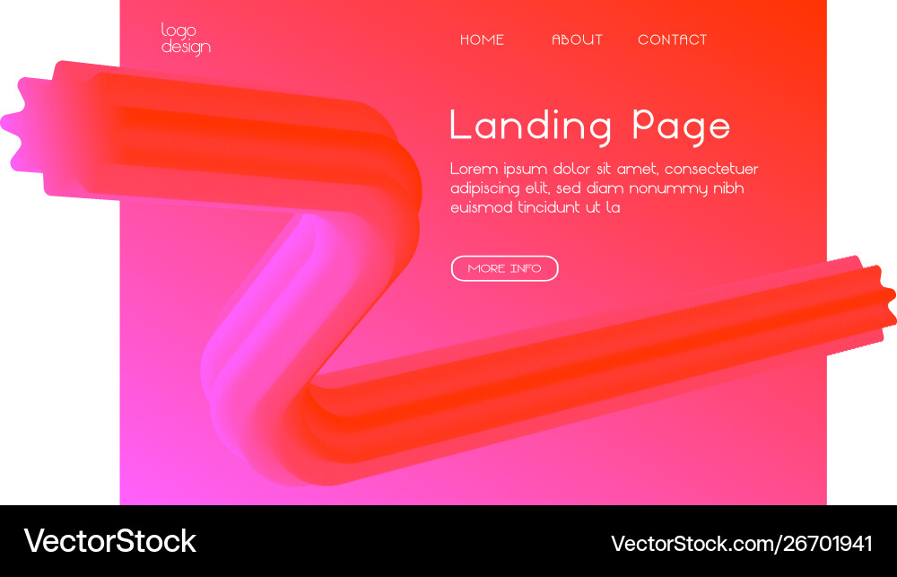 Gradient web landing page design Gradient web landing page design vector image