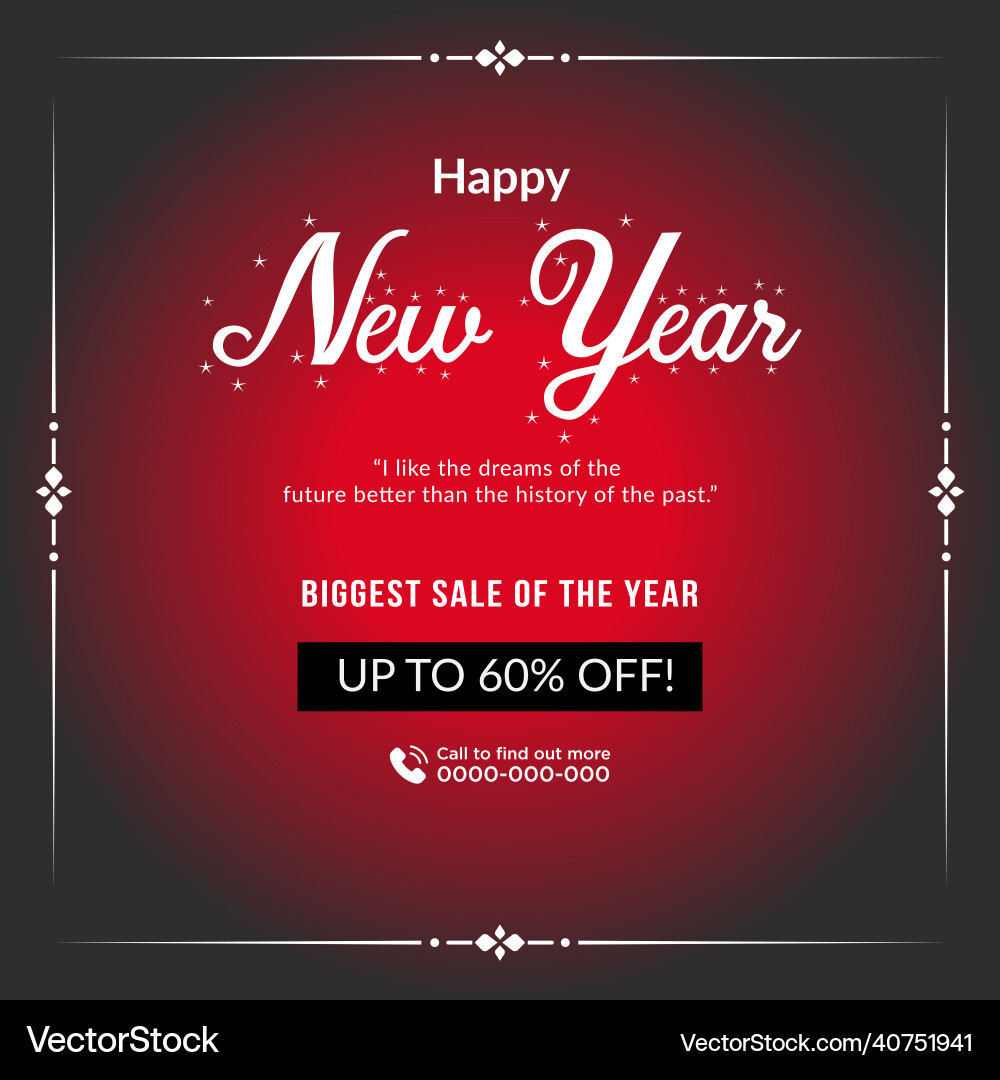 Happy new year biggest sale banner design Happy new year biggest sale banner design vector image