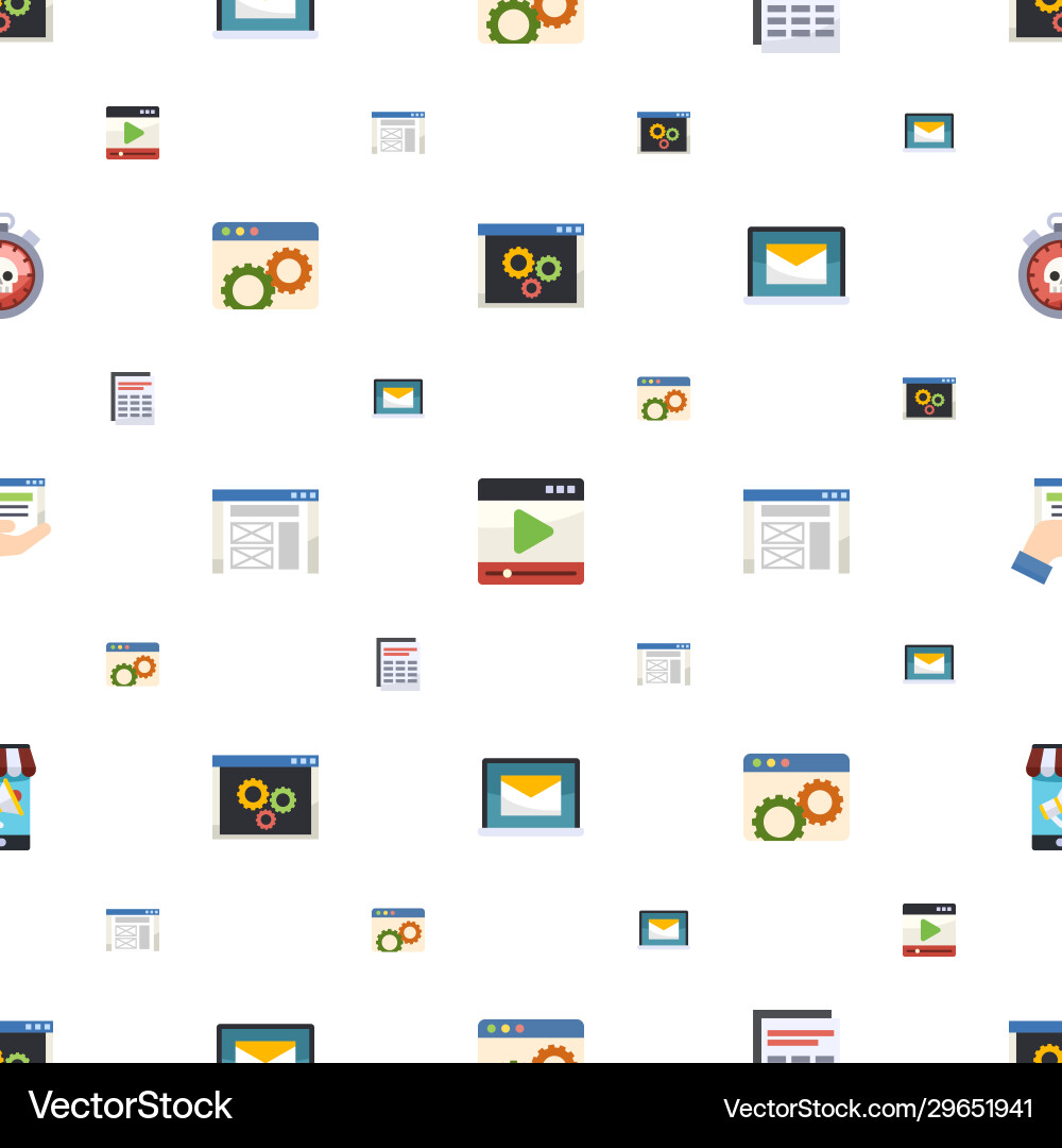 Interface icons pattern seamless included Interface icons pattern seamless included Vector Image