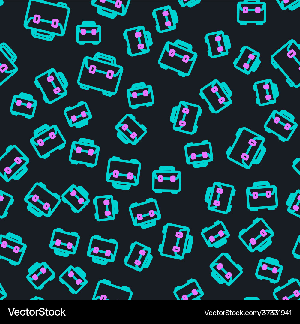 Line briefcase icon isolated seamless pattern vector image