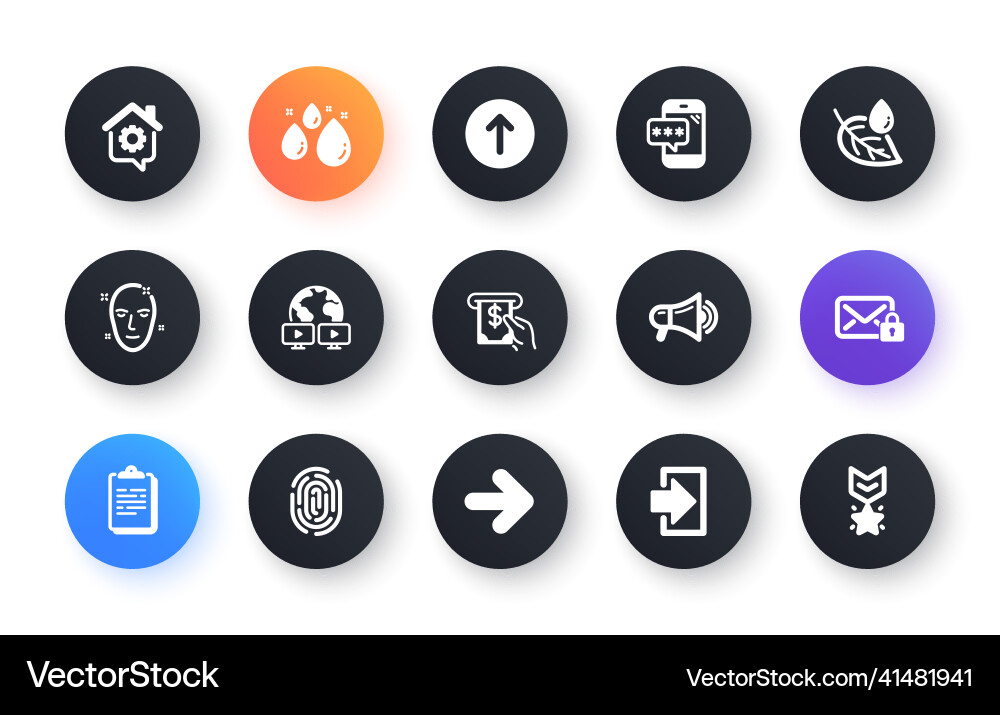 Minimal set of swipe up secure mail and next flat Minimal set of swipe up secure mail and next flat vector image