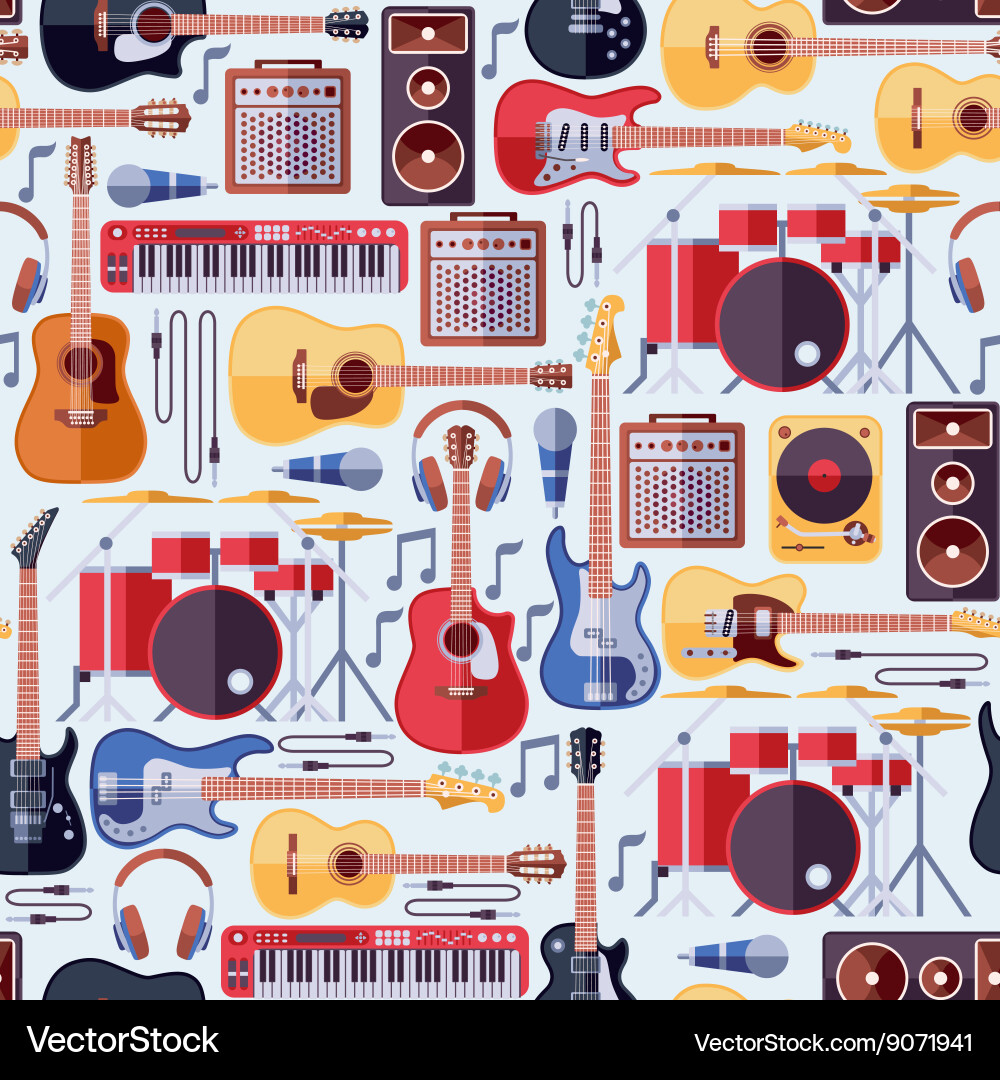 Musical Instruments Pattern vector image