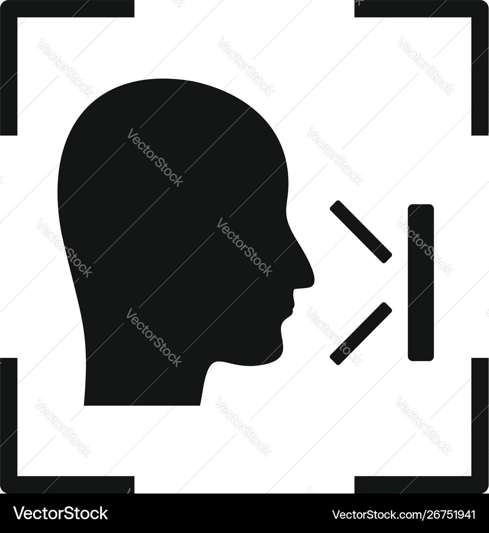 Office face recognition icon simple style Office face recognition icon simple style Vector Image