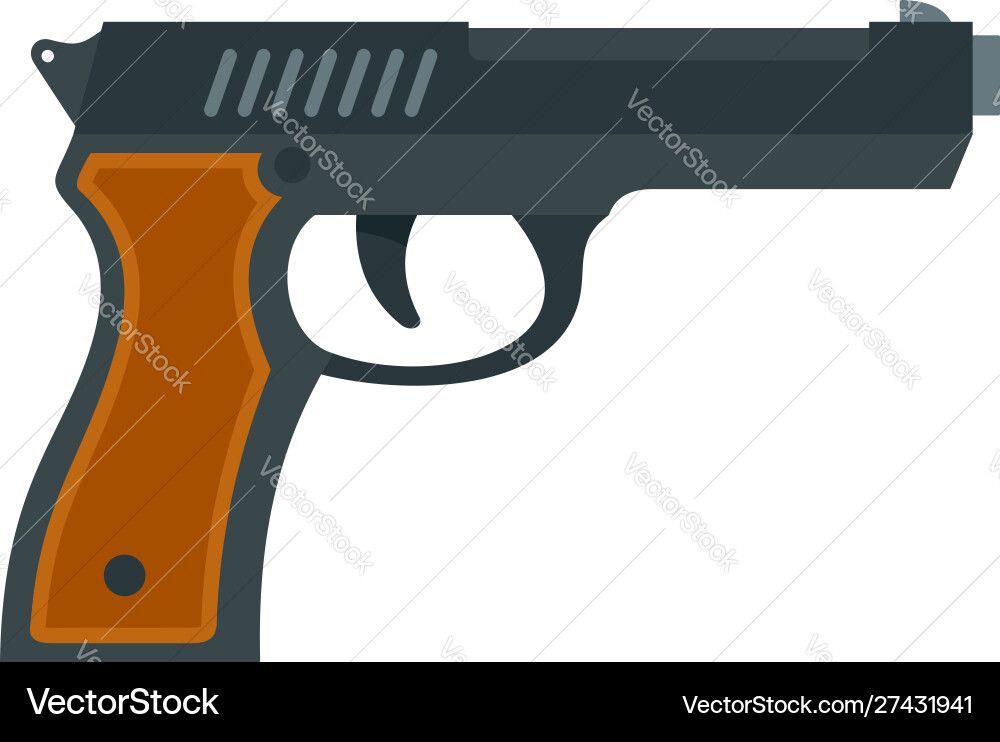 Police pistol icon flat style vector image