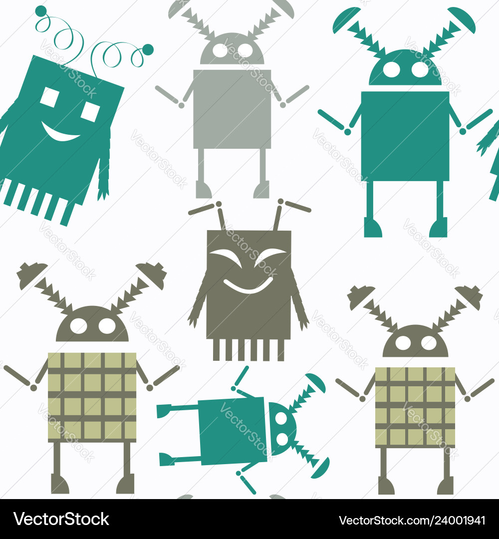 Robots Abstract Pattern vector image