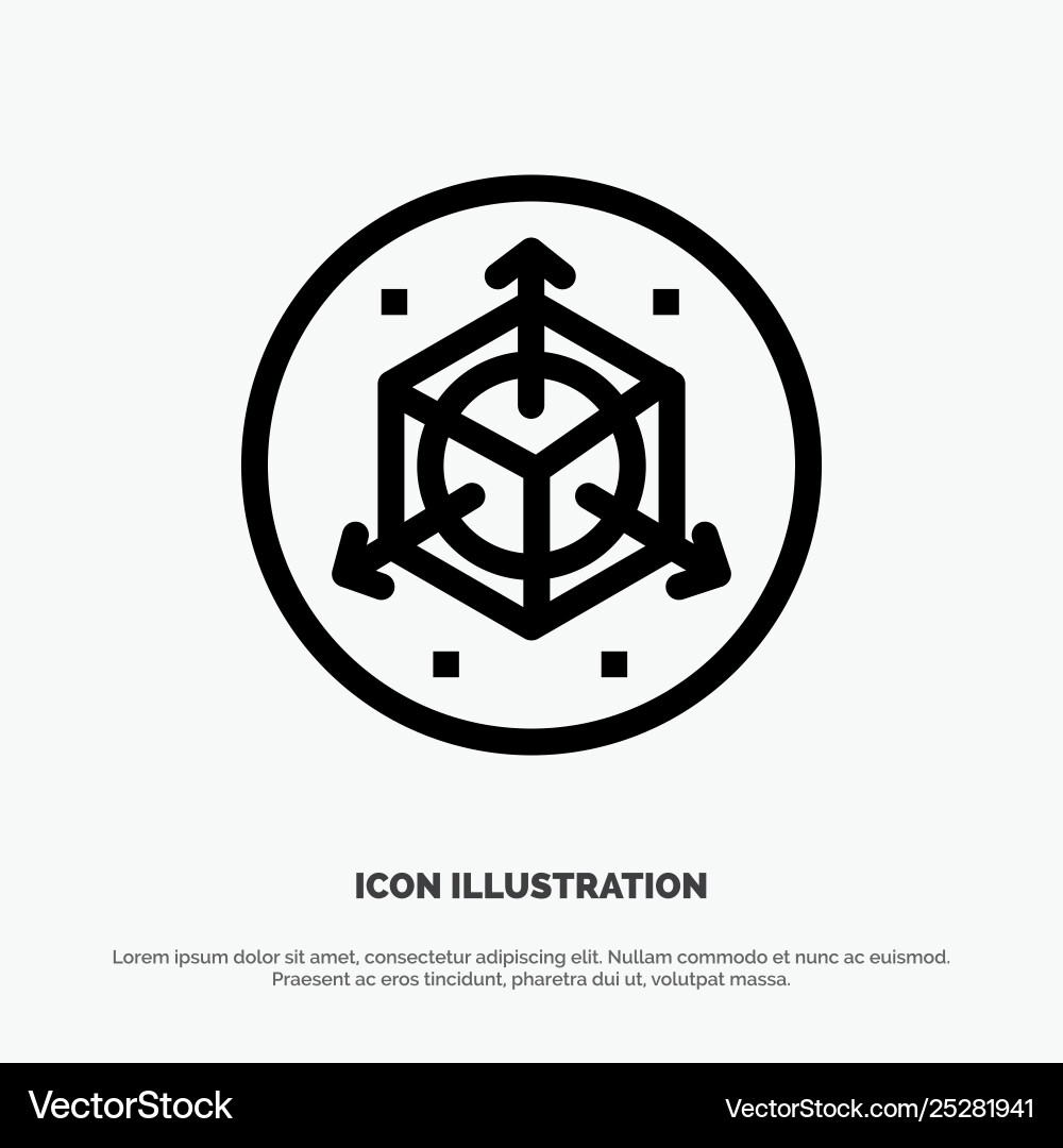 Scale modification design 3d line icon Scale modification design 3d line icon vector image