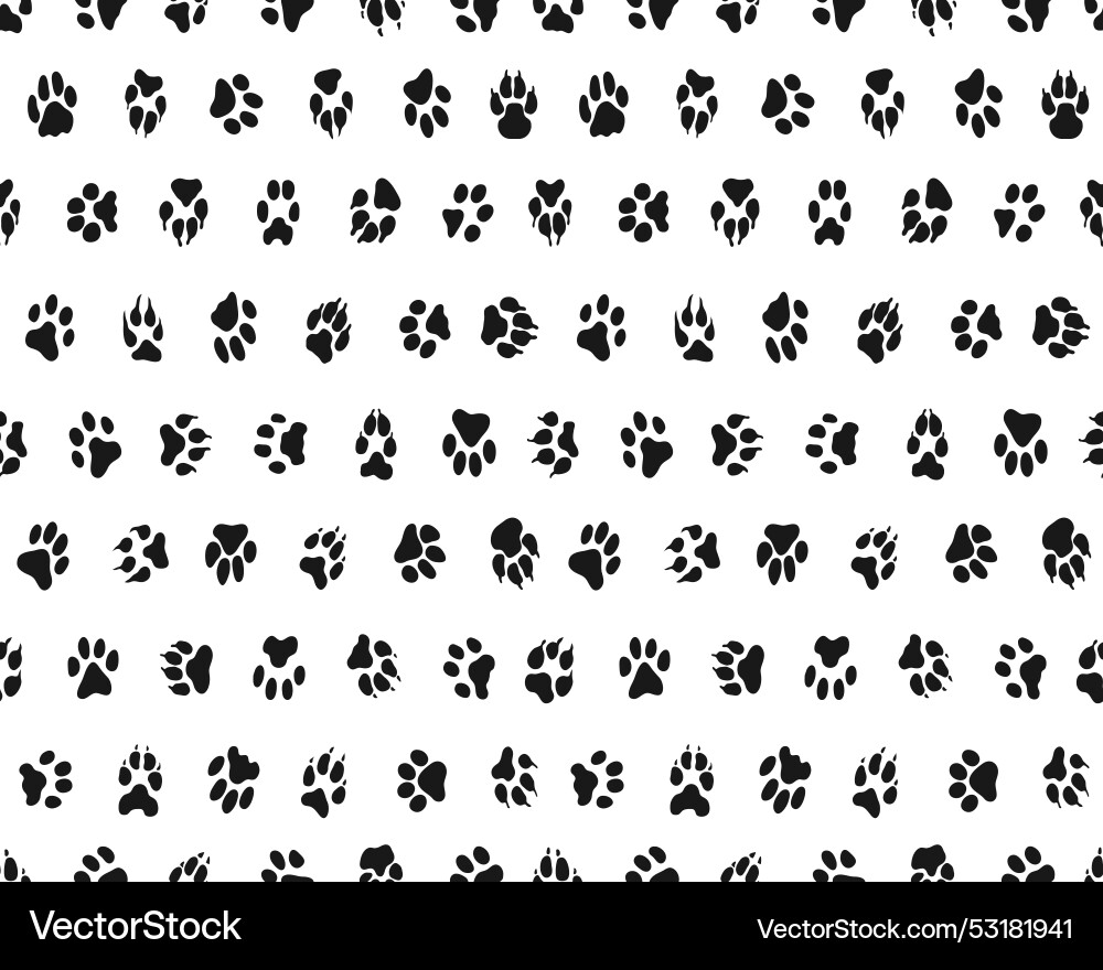 Seamless pattern with footprint dogs Royalty Free Vector