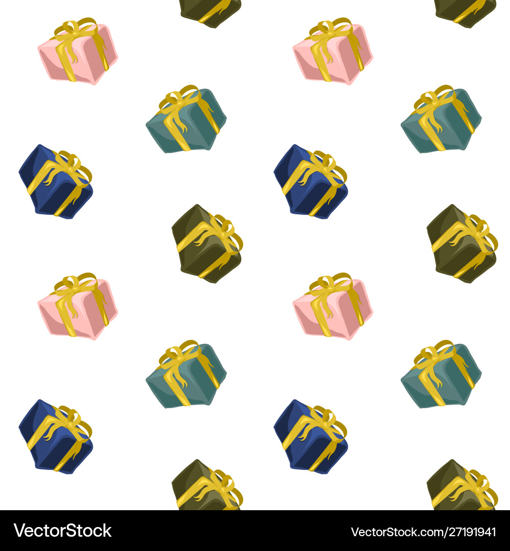 Seamless pattern with present boxes Vector Image