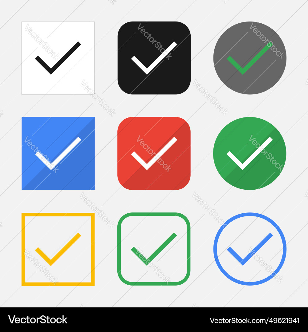 Set of done icons for your web site or mobile app Set of done icons for your web site or mobile app Vector Image