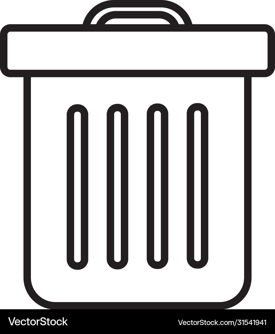 Trash can icon line style vector image