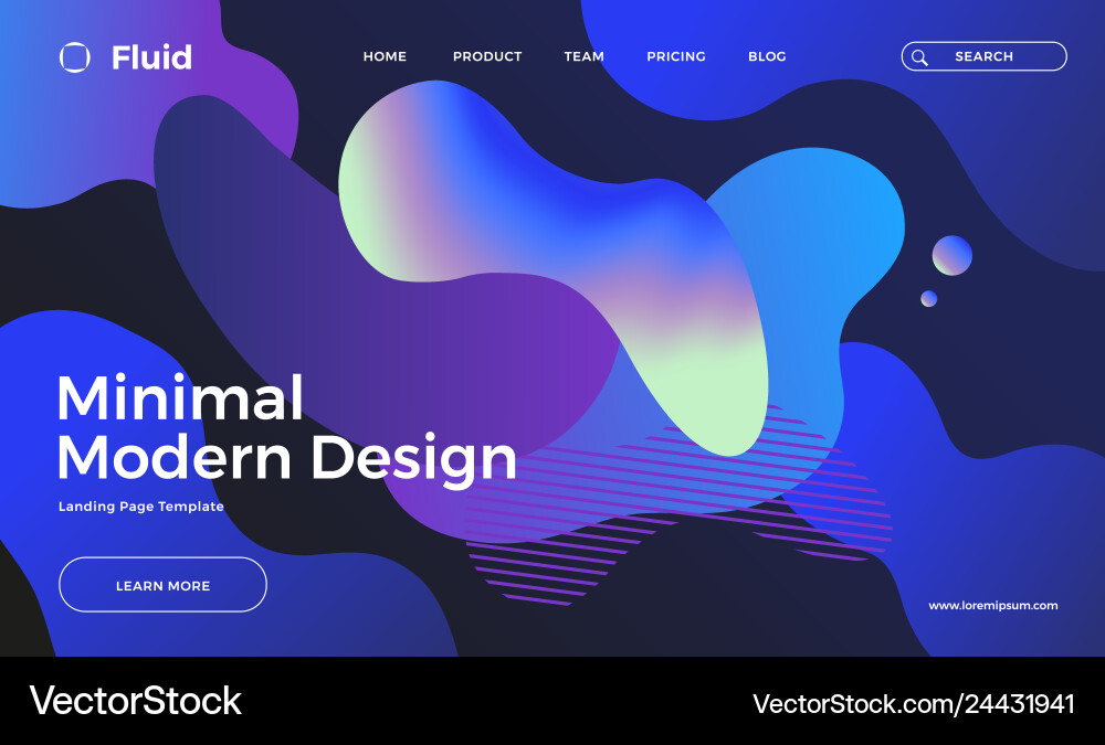 Trendy design template with fluid gradient shapes vector image