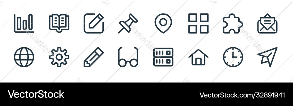 User interface line icons linear set quality User interface line icons linear set quality vector image