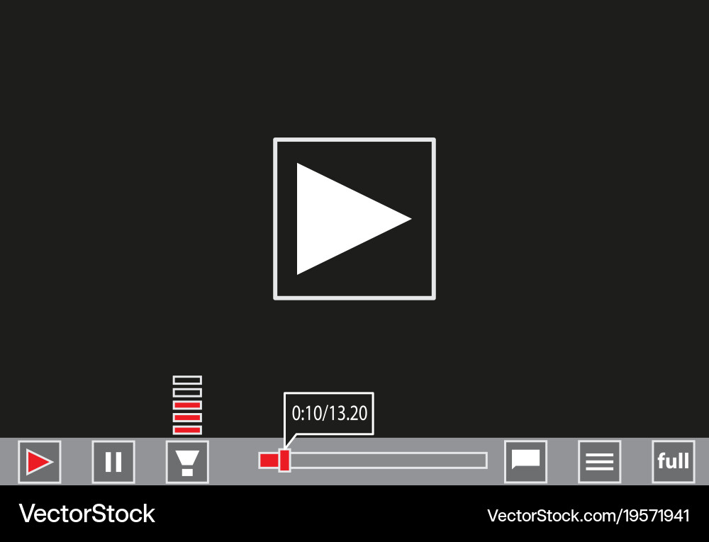 Video player template for web and mobile apps Vector Image