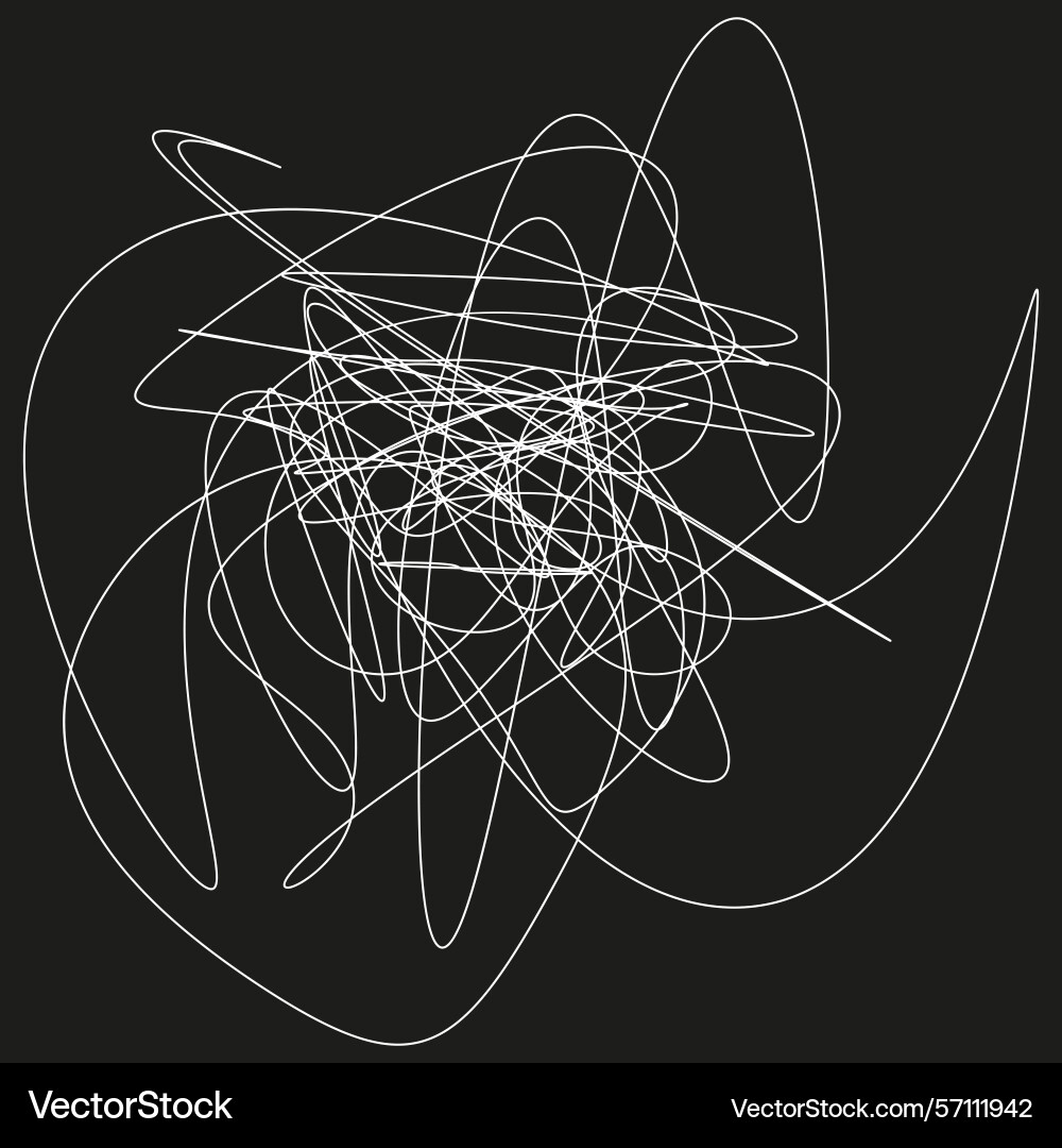 Abstract chaotic lines tangled scribble random Abstract chaotic lines tangled scribble random vector image
