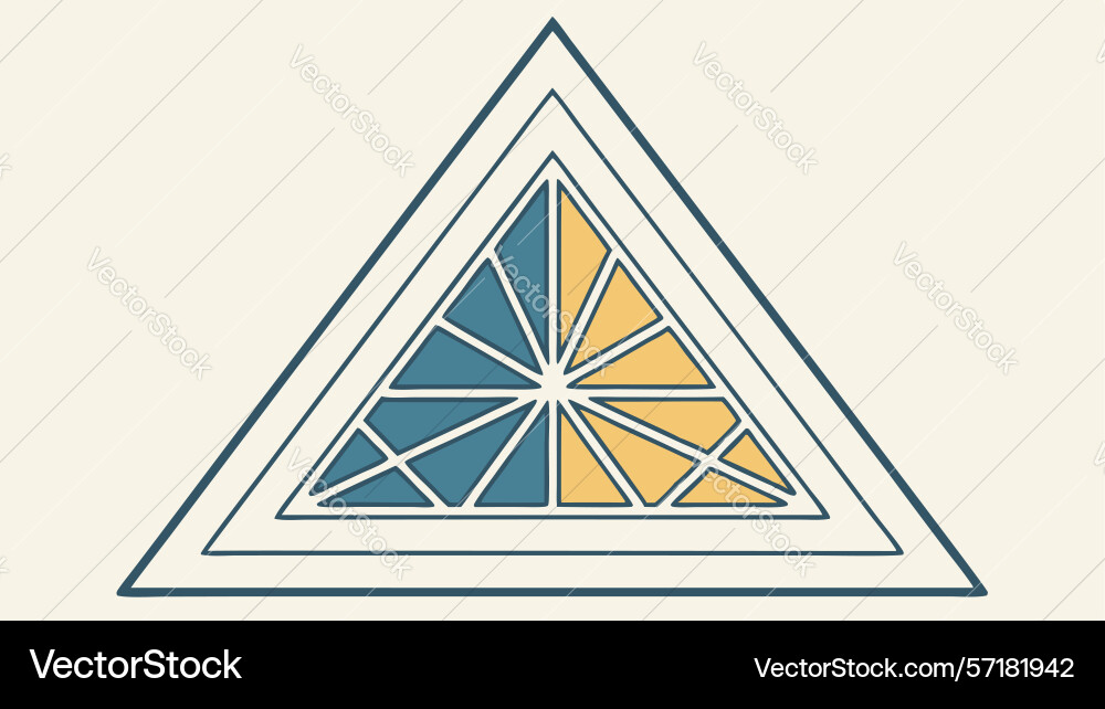 Abstract triangle with geometric subdivisions vector image