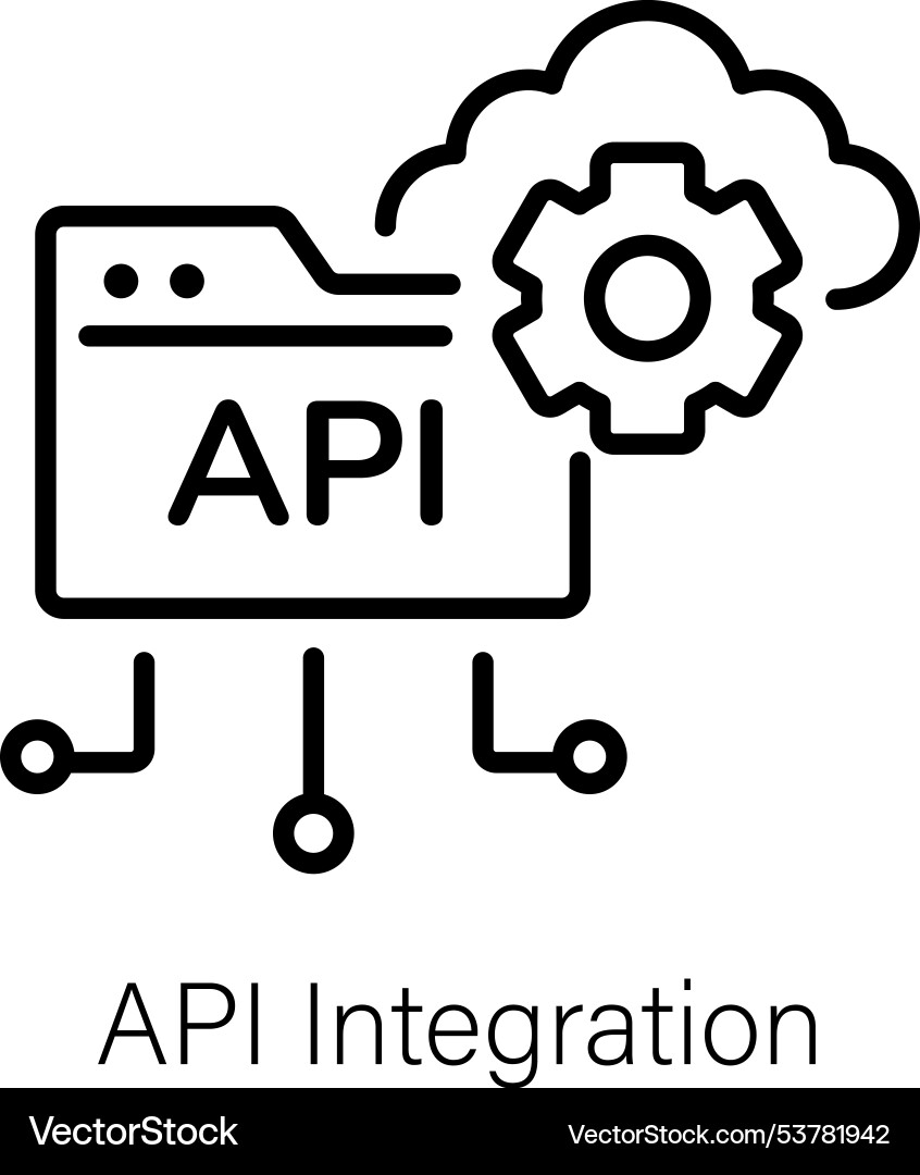 Api integration vector image