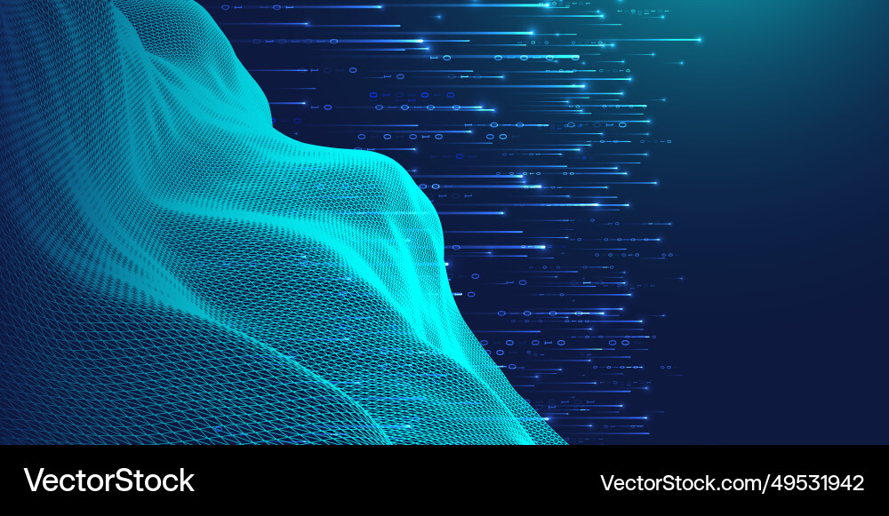Big data abstract digital futuristic wireframe vector image