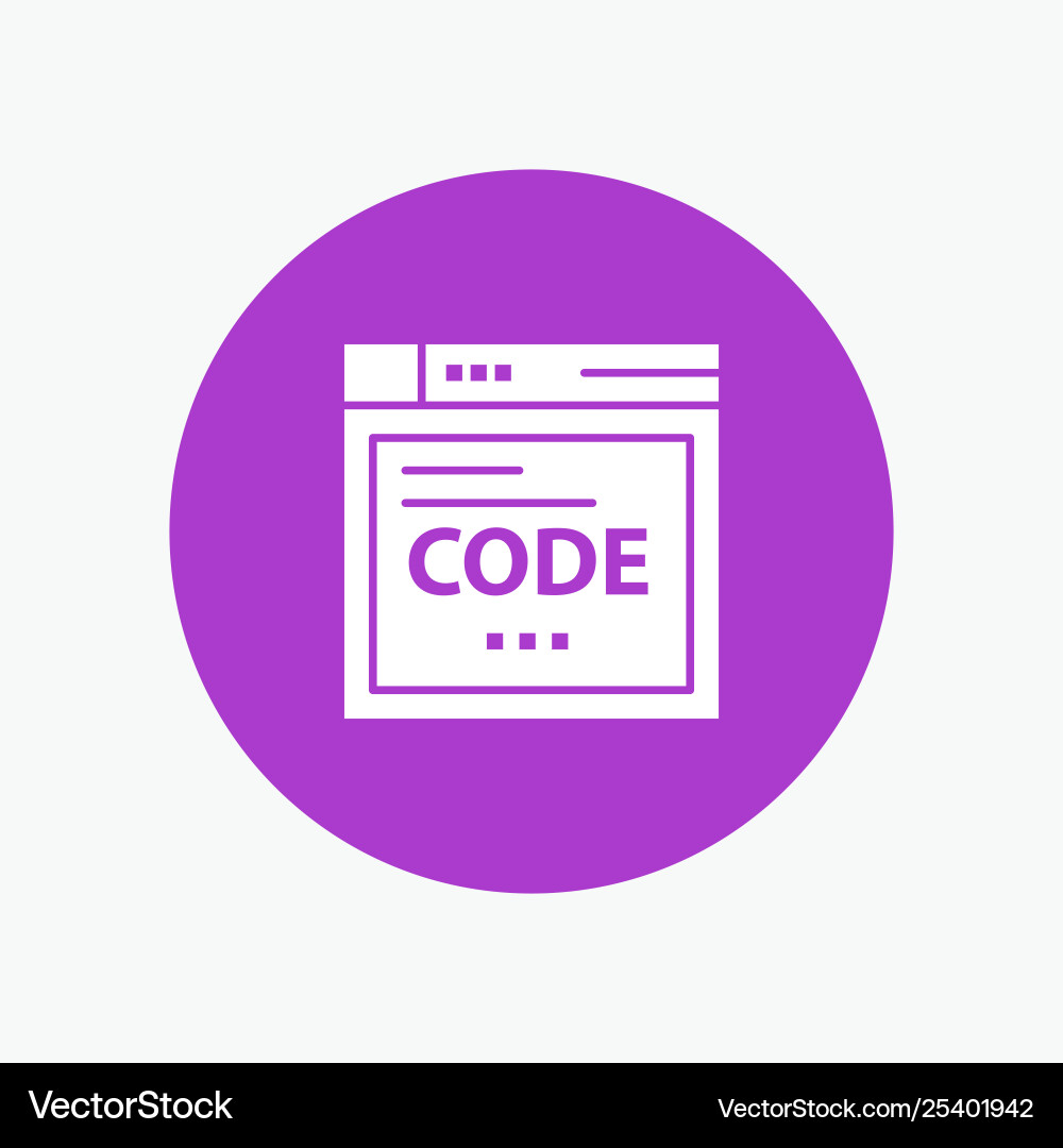 Browser-Internetcode der weiße Glyph Symbol kodiert Browser-Internetcode der weiße Glyph Symbol kodiert vektorbild
