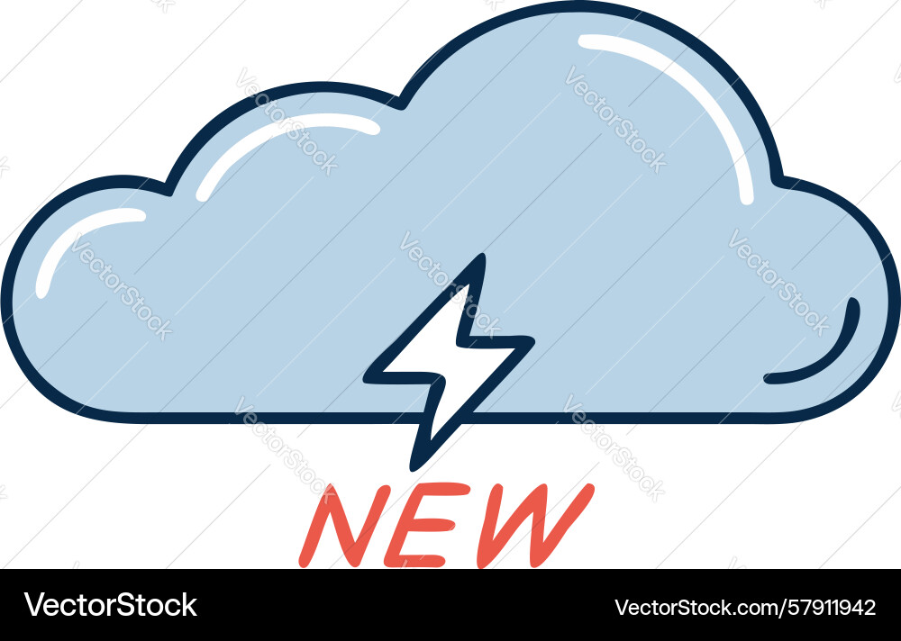Cloud with new tag update notification icon Vector Image