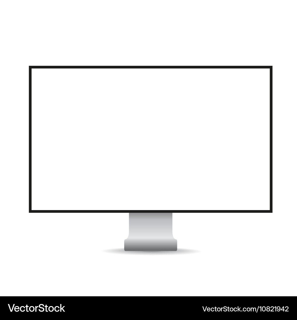 Computer display with blank white screen vector image