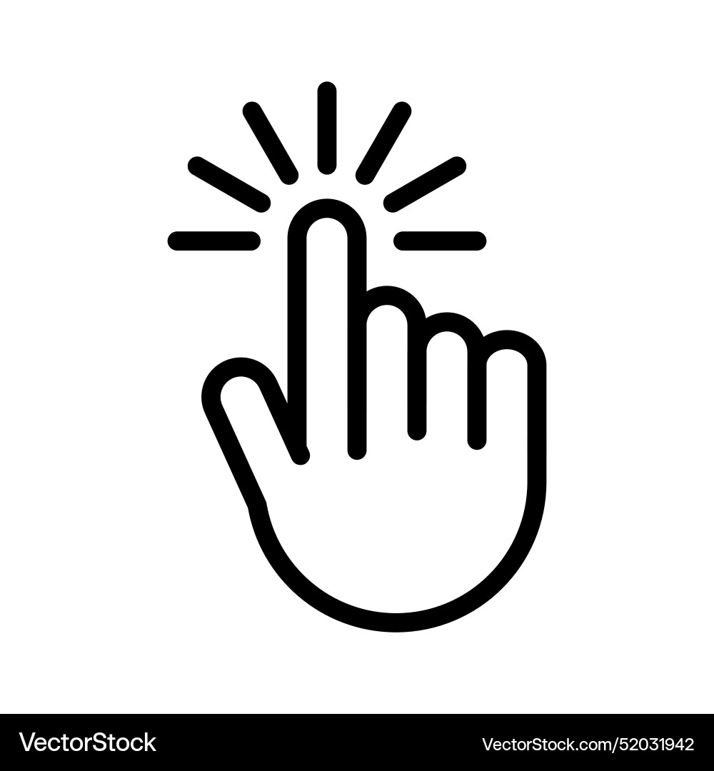 Computer hand cursor click icon linear logo mark Computer hand cursor click icon linear logo mark vector image