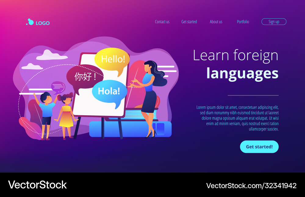 Computer programming camp concept landing page Computer programming camp concept landing page vector image