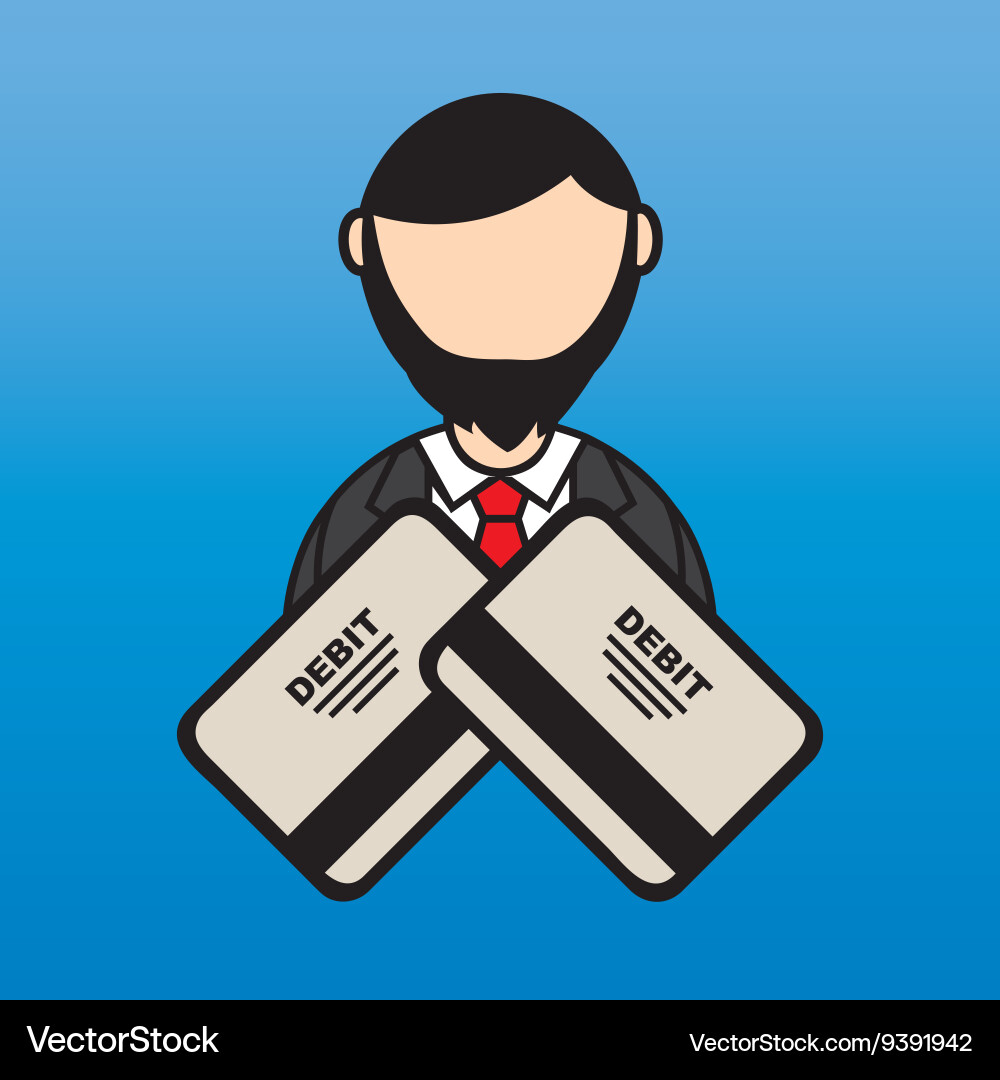 Debit card user design vector image