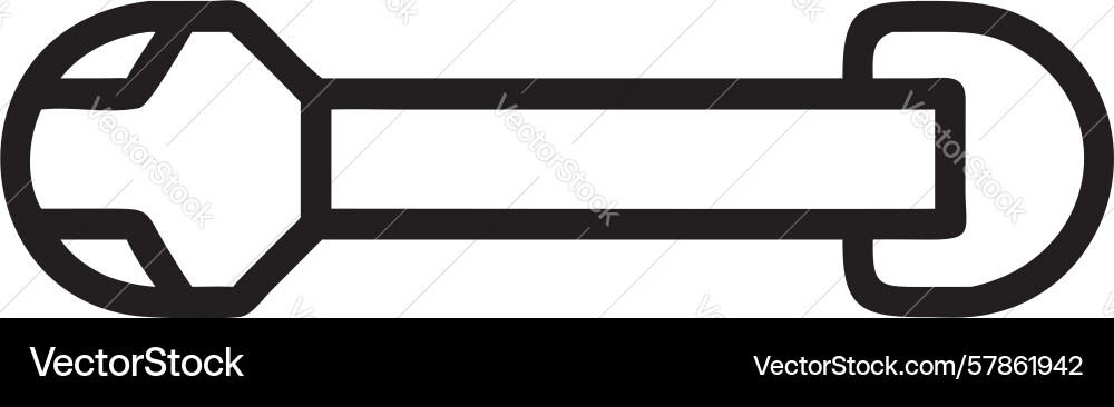 Flat wrench icon representing basic utility Vector Image