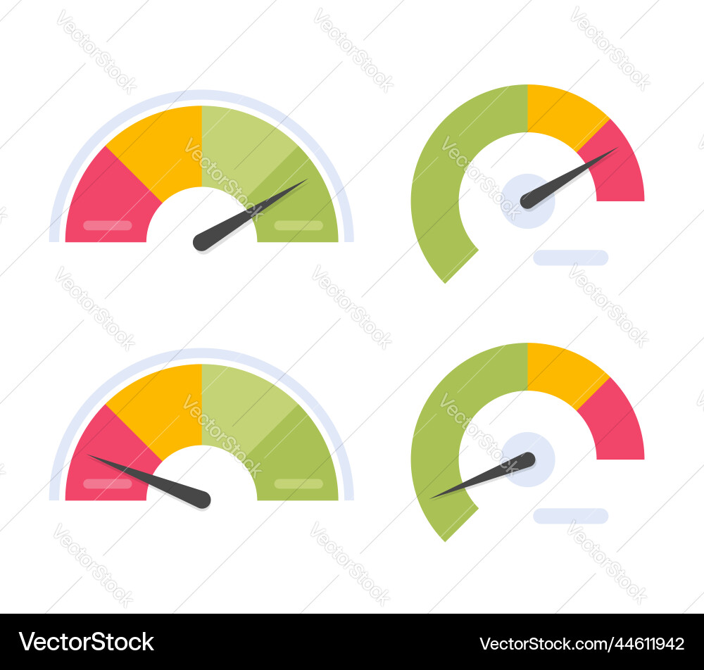 Gauge power level indicator icon or speedometer Gauge power level indicator icon or speedometer vector image