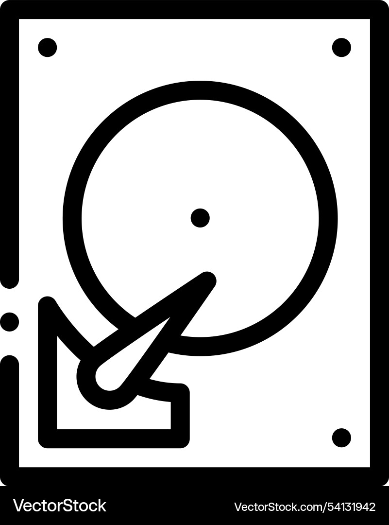 Hard disk icon thin linear style design isolated Hard disk icon thin linear style design isolated vector image