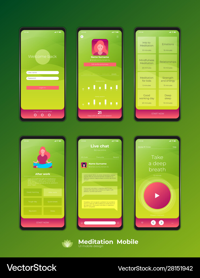 Mobile ui ux template mockup - wireframe Mobile ui ux template mockup - wireframe Vector Image