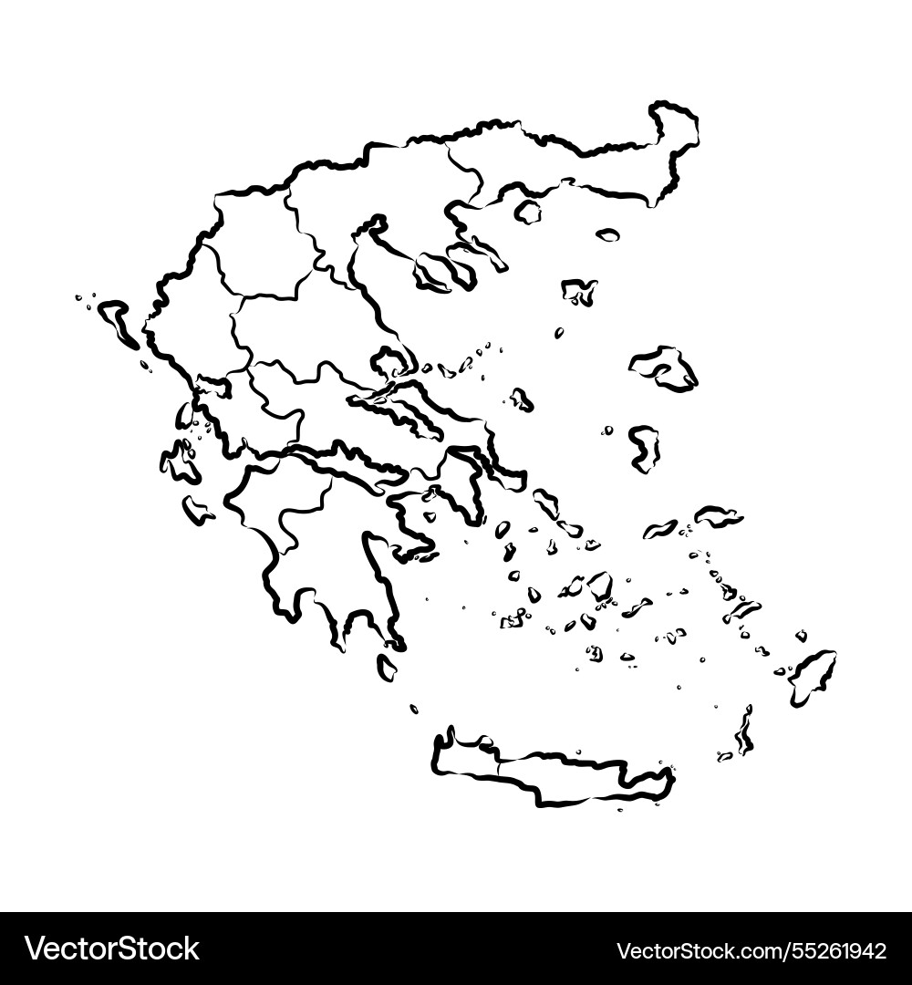 Outline map of greece simple border Outline map of greece simple border Vector Image