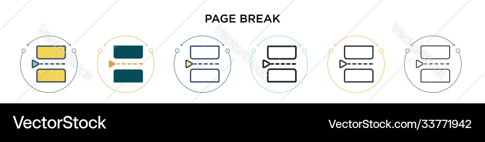 Page break icon in filled thin line outline Vector Image