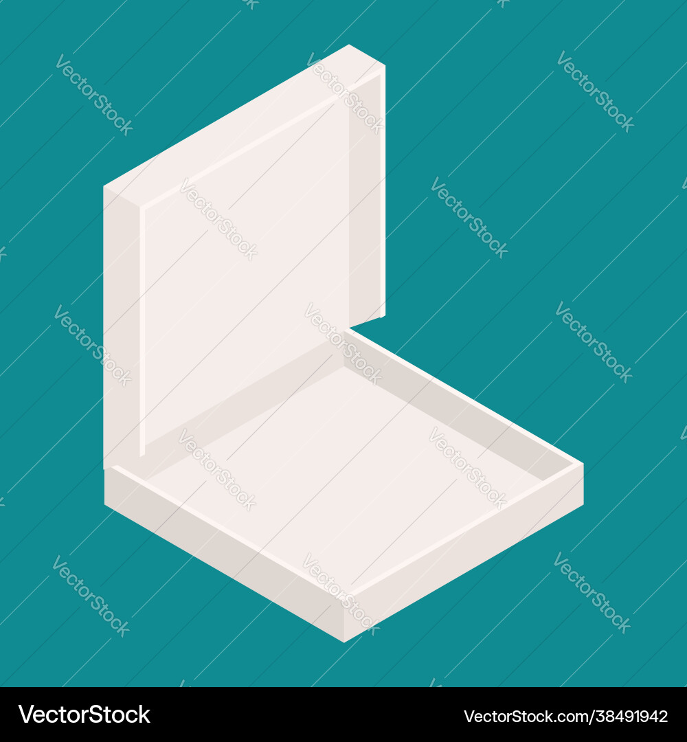 Pizza in box empty open isolated Pizza in box empty open isolated Vector Image