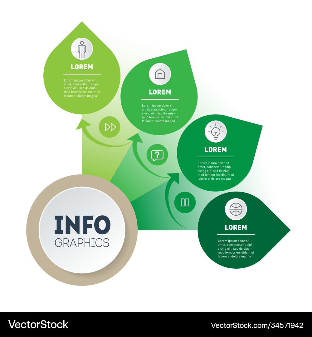 Presentation chart or timeline with four steps Vector Image