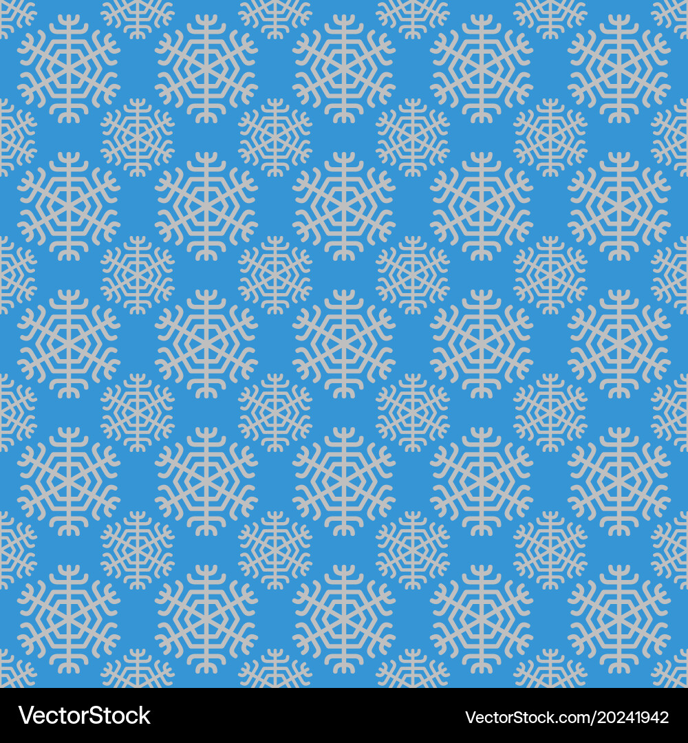 Retro simple stylized snowflake pattern wallpaper vector image