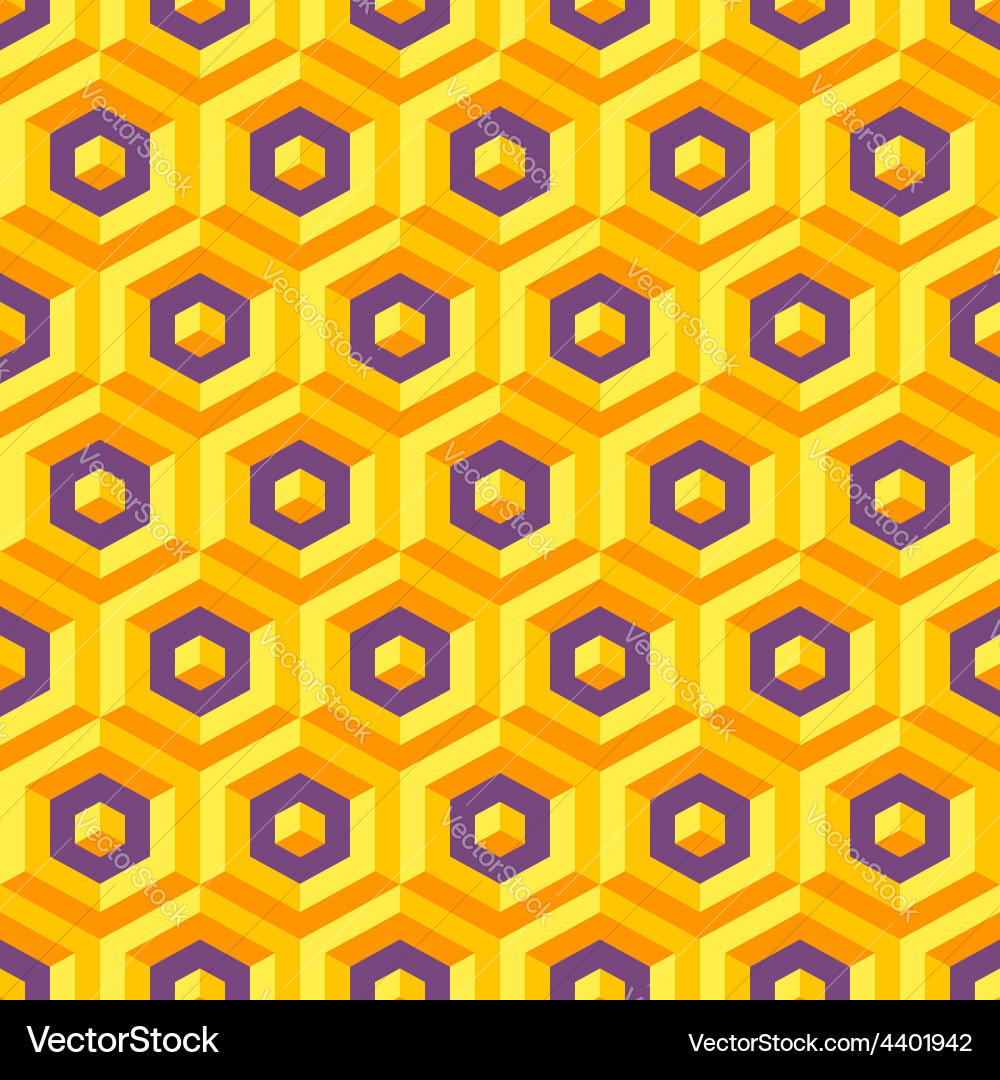Seamless abstract 3d texture with hexagonal vector image