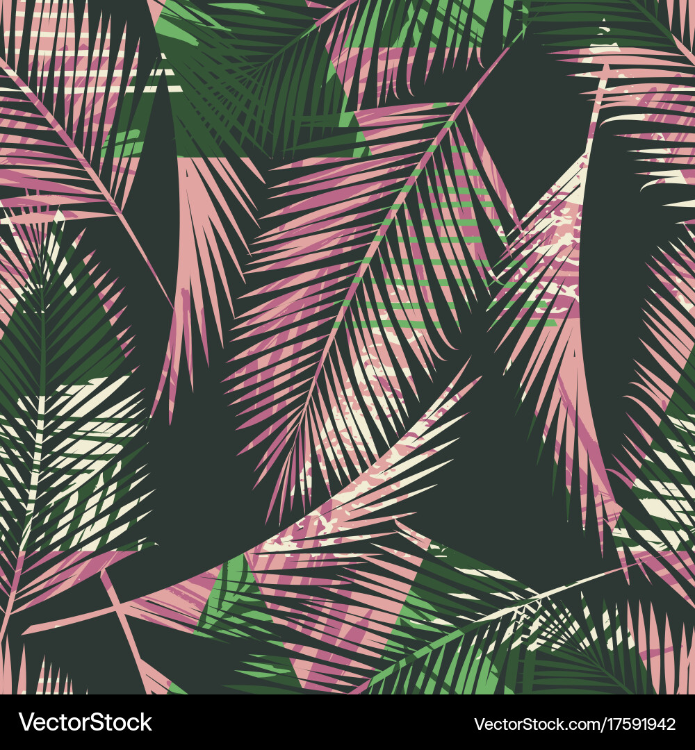Seamless exotic pattern with tropical plants Vector Image