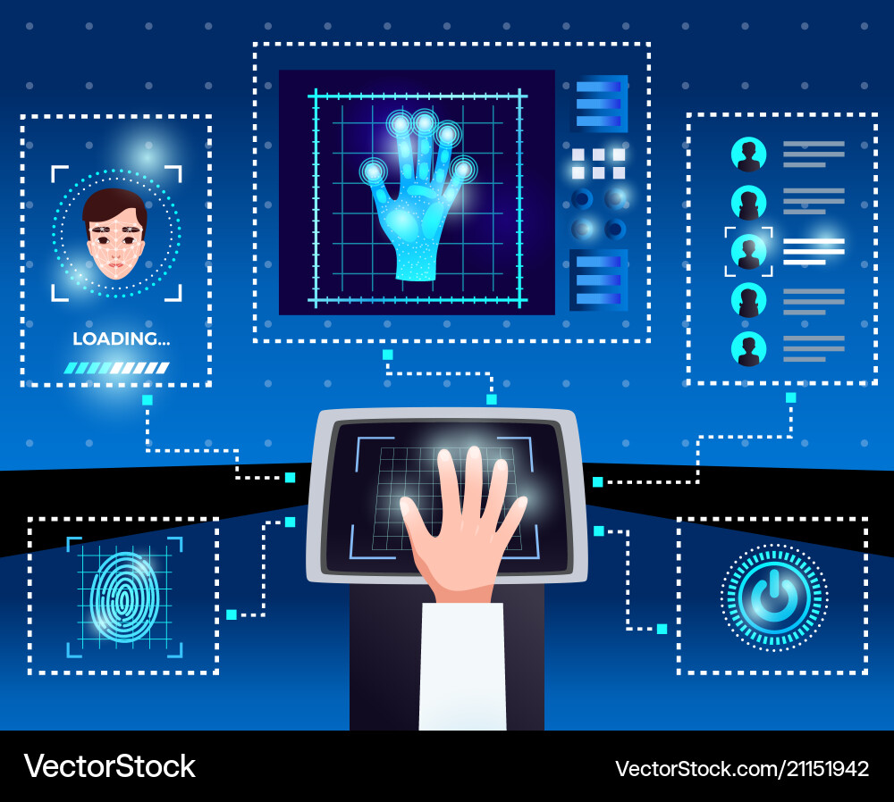 Secure Identification Technology Interface vector image
